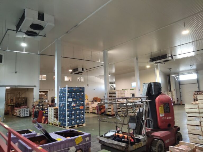 Entrepôt de Grand Fruit Distribution à Montpellier éclairé par des LED high bay