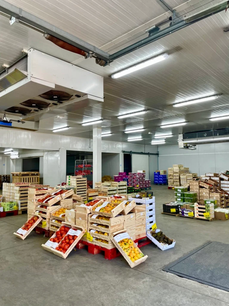 Entrepôt de Grand Fruit Distribution à Montpellier éclairé par des LED high bay